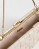 Mango Mango woven faux leather bag in oat-Neutral - 3