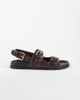 Mango Mango woven faux leather flat sandals in brown - 1