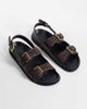 Mango Mango woven faux leather flat sandals in brown - 2