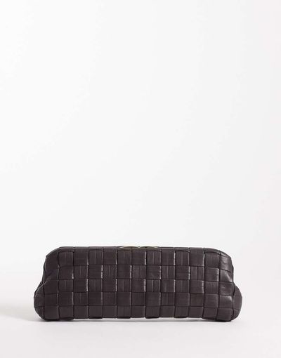 Mango Mango woven faux leather purse in chocolate-Brown
