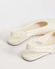 Mango Mango woven flat slingback shoes in cream-Neutral - 3