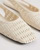 Mango Mango woven flat slingback shoes in cream-Neutral - 4