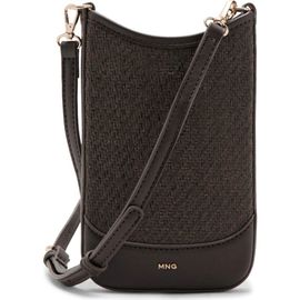 MANGO MANGO Woven Phone Crossbody Bag