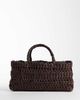 Mango Mango woven rectangle tote bag in chocolate brown - 1