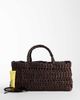 Mango Mango woven rectangle tote bag in chocolate brown - 2