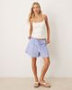 Mango Mango woven tie up shorts in light blue stripe - 1