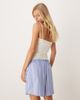 Mango Mango woven tie up shorts in light blue stripe - 2