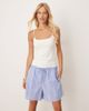 Mango Mango woven tie up shorts in light blue stripe - 4