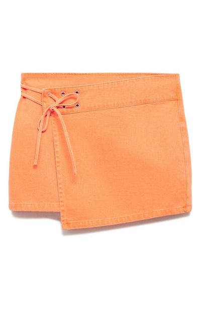 MANGO MANGO Wrap Denim Miniskirt