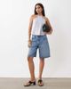 Mango Mango wrap detail sleeveless halterneck top with open back in baby blue - 3