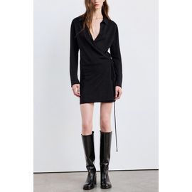MANGO MANGO Wrap Long Sleeve Minidress