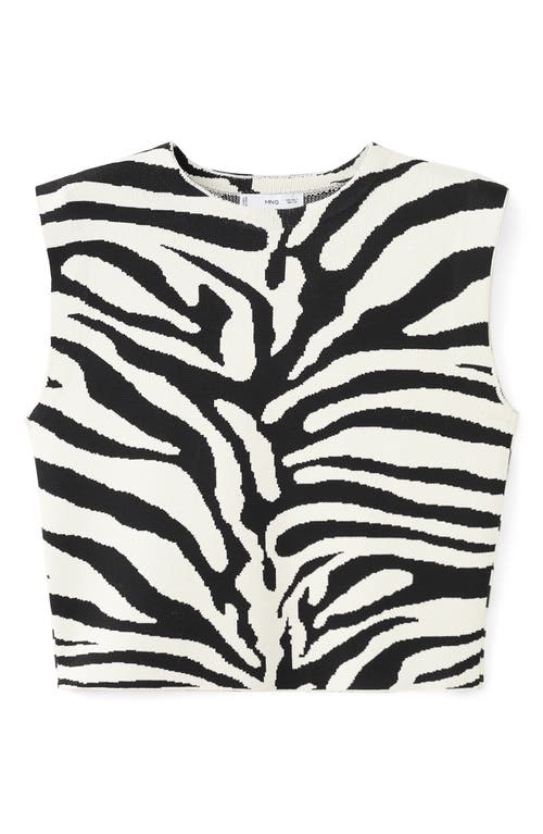 MANGO MANGO Zebra Jacquard Sleeveless Top