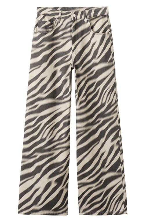MANGO MANGO Zebra Print Straight Leg Jeans