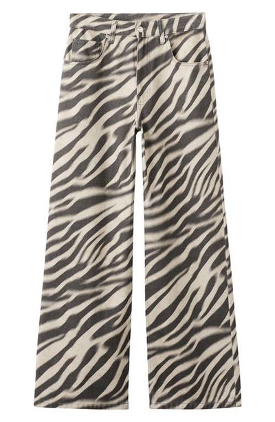 MANGO MANGO Zebra Print Straight Leg Jeans