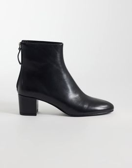 Mango Mango zip detail heeled ankle boots in black
