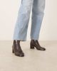 Mango Mango zip detail heeled ankle boots in dark brown - 1
