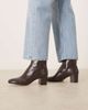 Mango Mango zip detail heeled ankle boots in dark brown - 2