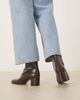 Mango Mango zip detail heeled ankle boots in dark brown - 3