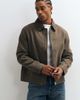 Mango Mango zip up jacket in brown - 3