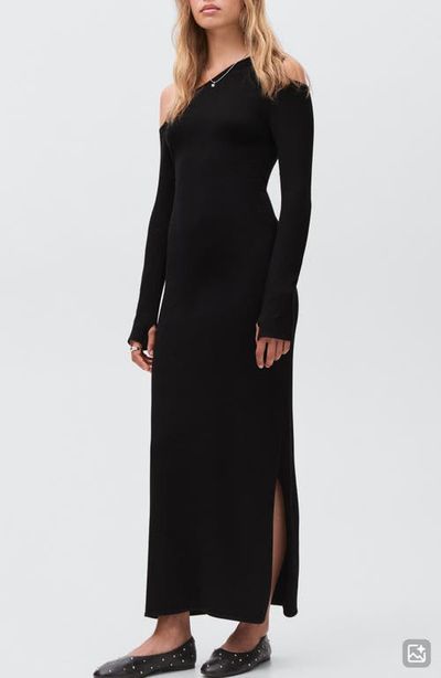 MANGO TEEN MANGO TEEN Asymmetric Cutout One-Shoulder Long Sleeve Dress