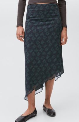 MANGO TEEN MANGO TEEN Asymmetric Floral Midi Skirt