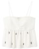 MANGO TEEN MANGO TEEN Beaded Detail Smocked Viscose Top - 1