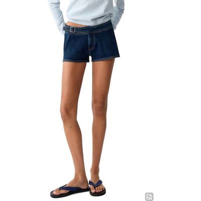 MANGO TEEN MANGO TEEN Belted Denim Minishorts