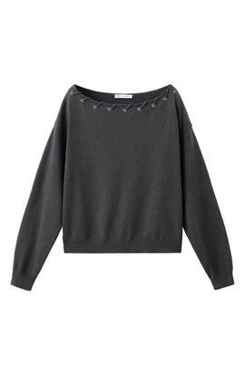 MANGO TEEN MANGO TEEN Boat Neck Lace-up Sweater