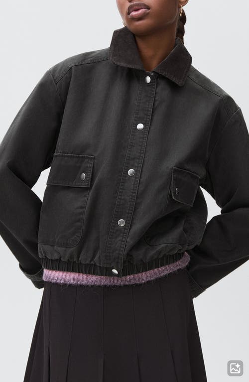 MANGO TEEN MANGO TEEN Corduroy Collar Cotton Blend Bomber Jacket