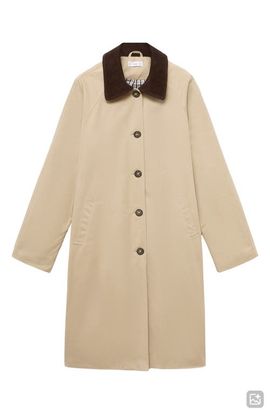 MANGO TEEN MANGO TEEN Corduroy Collar Trench Coat