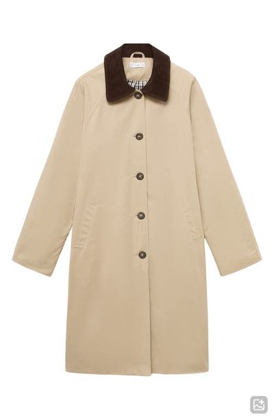 MANGO TEEN MANGO TEEN Corduroy Collar Trench Coat
