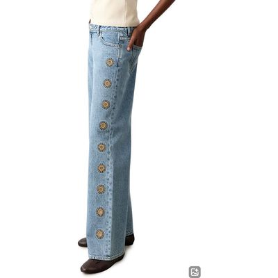 MANGO TEEN MANGO TEEN Embroidered Straight Leg Nonstretch Jeans