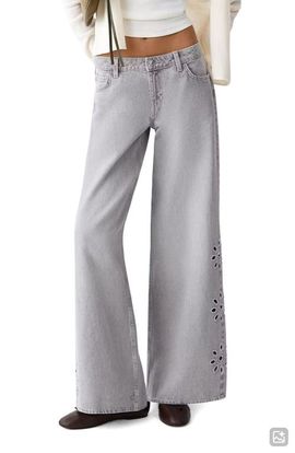 MANGO TEEN MANGO TEEN Floral Embroidered Straight Leg Jeans