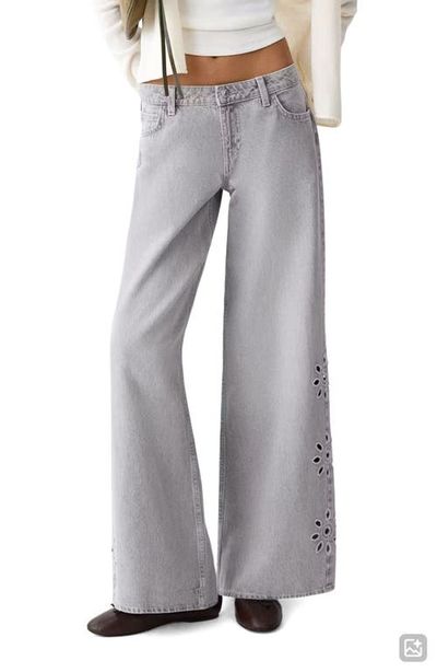 MANGO TEEN MANGO TEEN Floral Embroidered Straight Leg Jeans