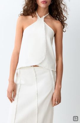 MANGO TEEN MANGO TEEN Frayed Double Breasted Cotton Shell