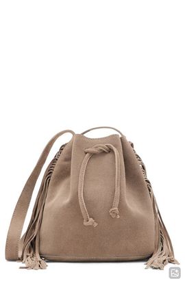 MANGO TEEN MANGO TEEN Fringed Suede Bucket Bag