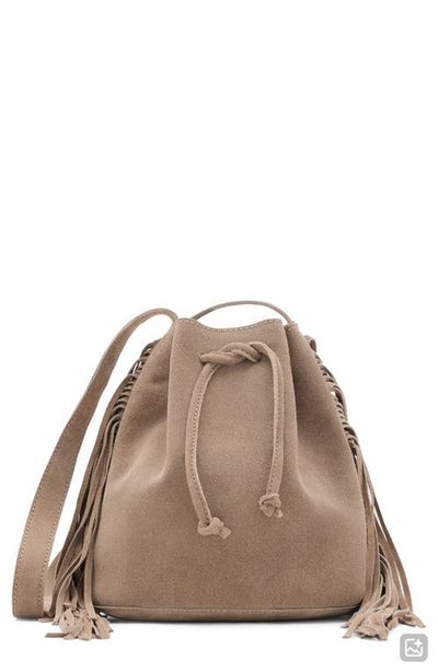 MANGO TEEN MANGO TEEN Fringed Suede Bucket Bag