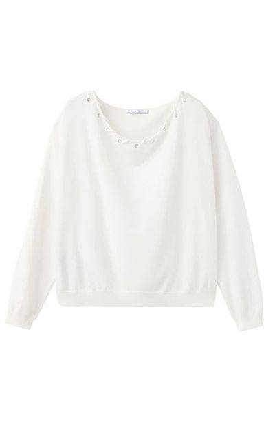 MANGO TEEN MANGO TEEN Grommet Detail Boat Neck Sweater