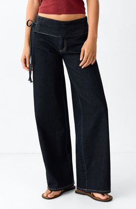 MANGO TEEN MANGO TEEN Kids' Tie Detail Wide Leg Jeans