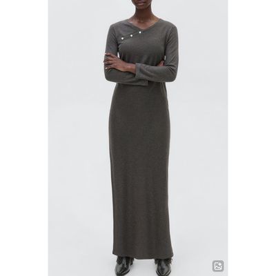 MANGO TEEN MANGO TEEN Long Sleeve Faux Wrap Maxi Dress