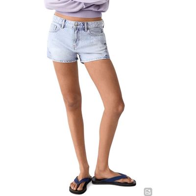 MANGO TEEN MANGO TEEN Low Rise Two-Tone Denim Shorts