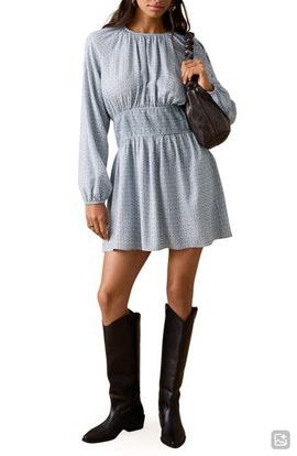 MANGO TEEN MANGO TEEN Metallic Cutout Long Sleeve Dress