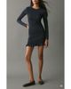 MANGO TEEN MANGO TEEN Metallic Smocked Long Sleeve Minidress - 1