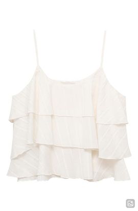 MANGO TEEN MANGO TEEN Metallic Stripe Ruffle Crop Top