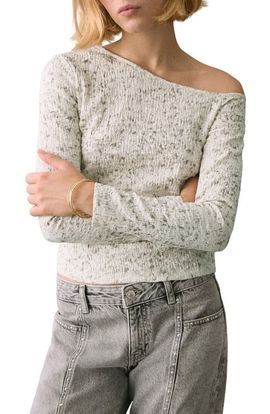 MANGO TEEN MANGO TEEN One-Shoulder Ruched Long Sleeve Top