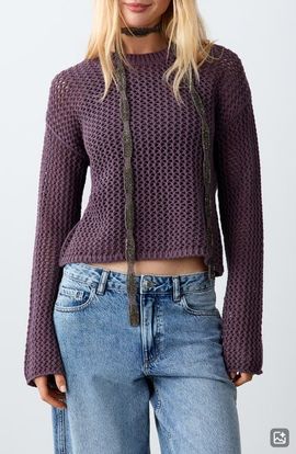 MANGO TEEN MANGO TEEN Openwork Crop Cotton Sweater