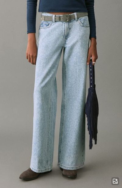 MANGO TEEN MANGO TEEN Paisley High Waist Wide Leg Jeans
