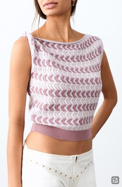 MANGO TEEN MANGO TEEN Pointelle Stripe Crop Top