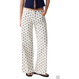 MANGO TEEN MANGO TEEN Printed Stretch Cotton Wide Leg Jeans