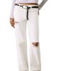MANGO TEEN MANGO TEEN Ripped Low Rise Straight Leg Jeans - 1